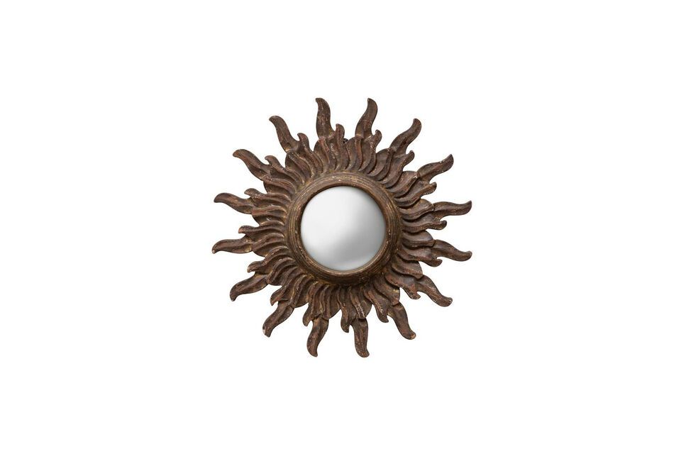 Discover the raw elegance of the Miroir en bois foncé Brune