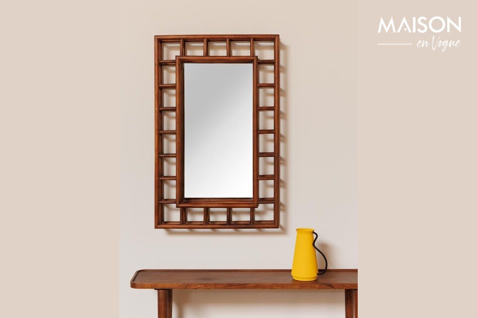 Discover timeless elegance with our new dark wood mirror