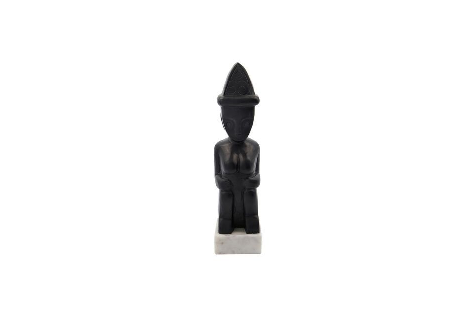 Decorative object in black wood Two sitting House Doctor