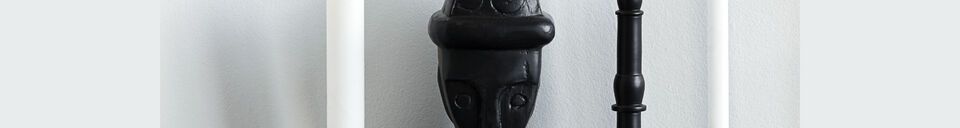 Material Details Decorative object in black wood Two sitting