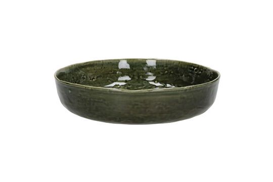 Deep green stoneware soup plate Spiro Clipped