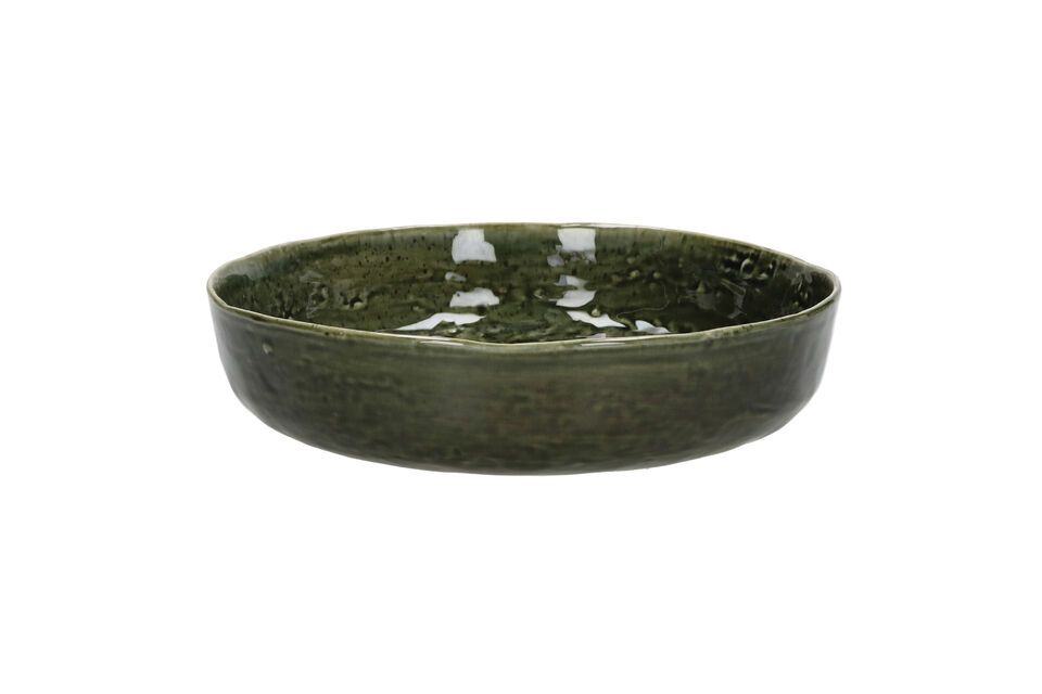 Deep green stoneware soup plate Spiro Pomax