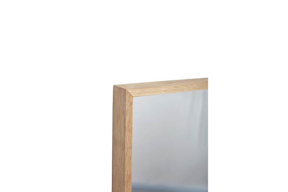 Its solid wood frame adds a natural touch