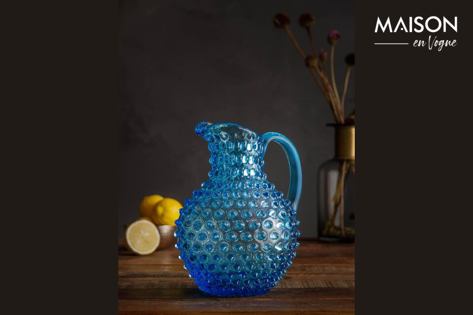 Diamant turquoise glass decanter Chehoma