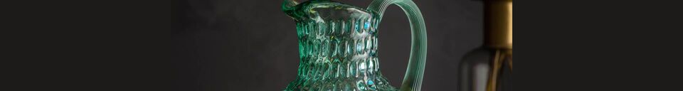 Material Details Diamond green glass decanter