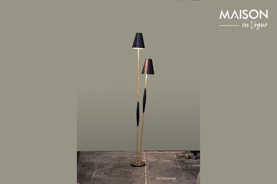 Double black and gold metal floor lamp Chehoma