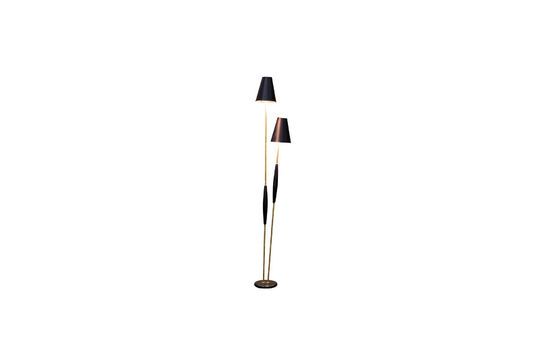 Double black and gold metal floor lamp Clipped