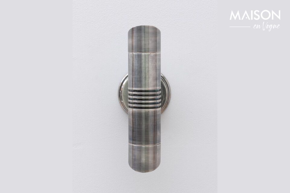 Discover contemporary elegance with the Invention Double Grey Brass Sconce