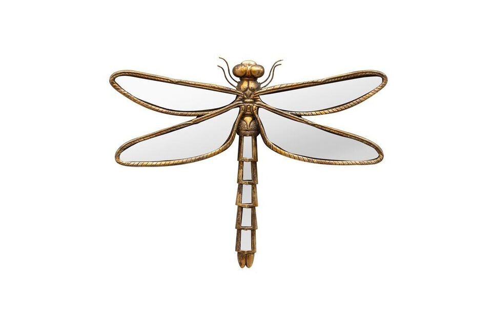 Dragonfly figurine in gold resin Mirrors Chehoma