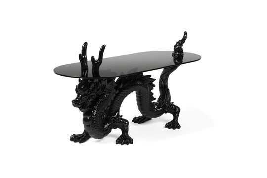 Dragonized black resin coffee table Clipped