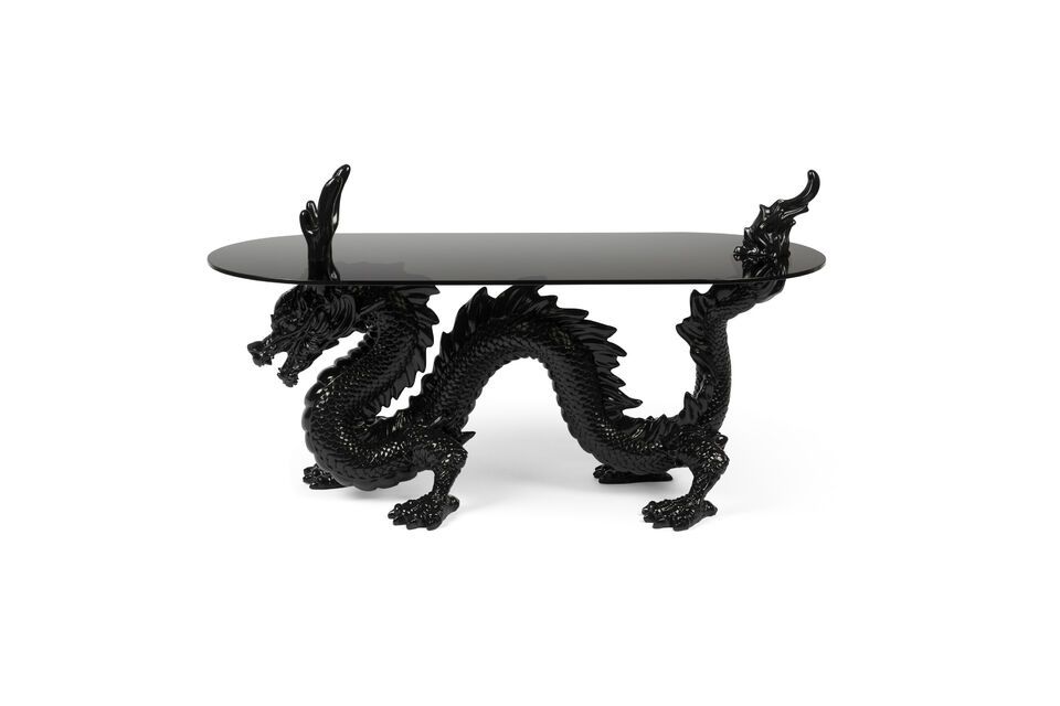 Dragonized black resin coffee table - 4