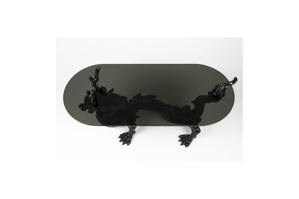 Dragonized black resin coffee table - 5