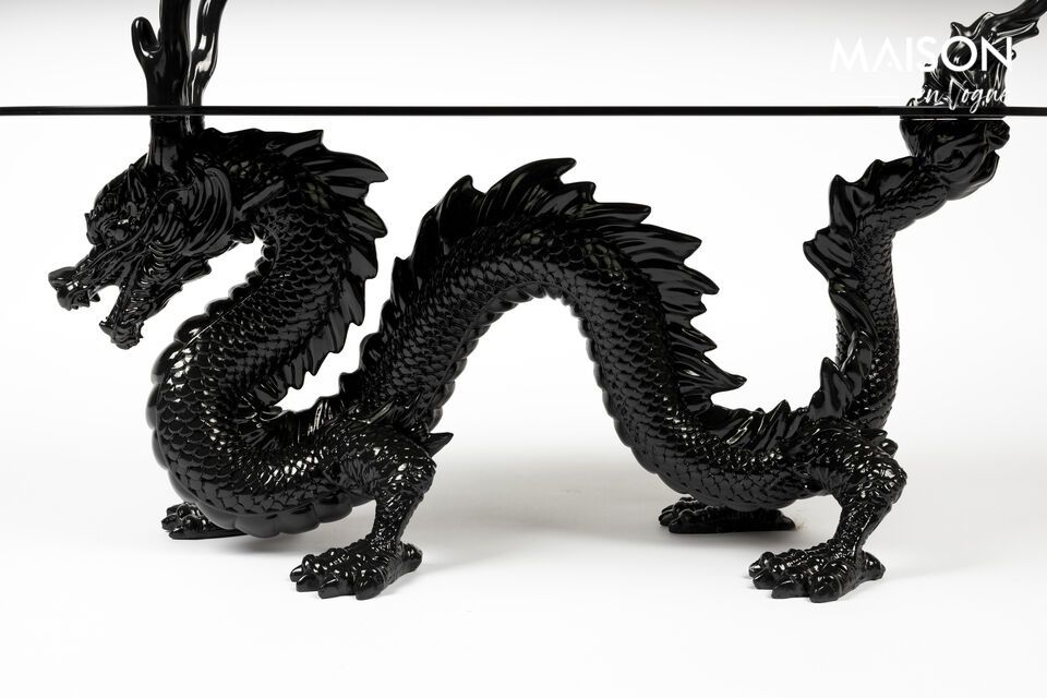 Dragonized black resin coffee table - 6