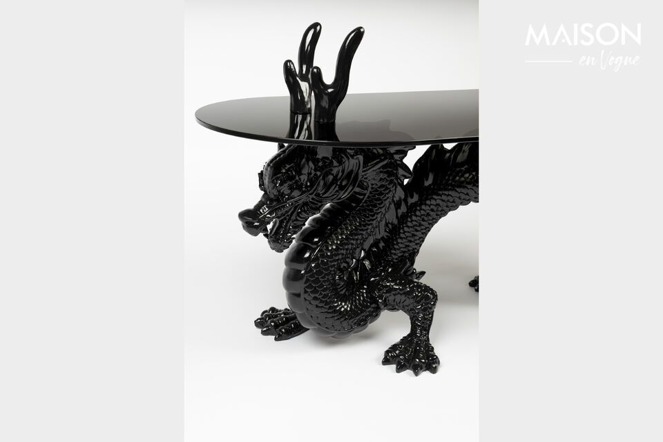 Dragonized black resin coffee table - 7