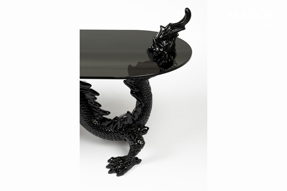 Dragonized black resin coffee table - 8