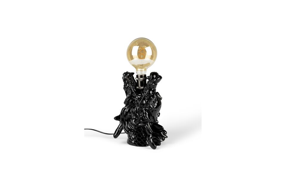 Dragonized black resin table lamp Bold Monkey