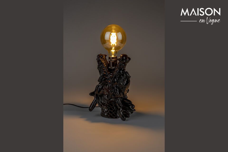 The Dragonized Bastard table lamp in black resin