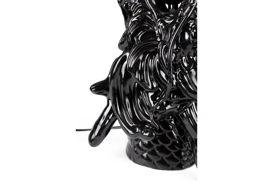 Dragonized black resin table lamp - 5