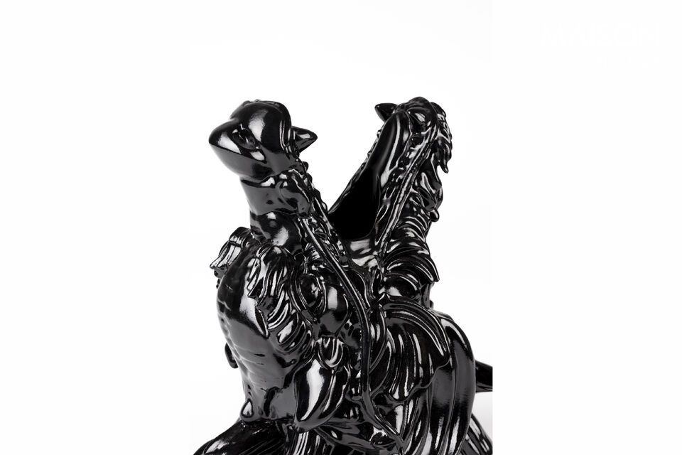 Dragonized black resin vase - 4