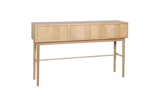 Drawer console in Herringbone light oak veneer Clipped