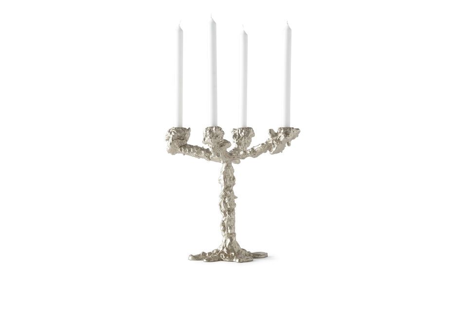 Drip silver-plated recycled aluminum candleholder Pols Potten