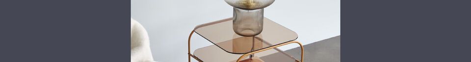 Material Details Echo amber glass side table