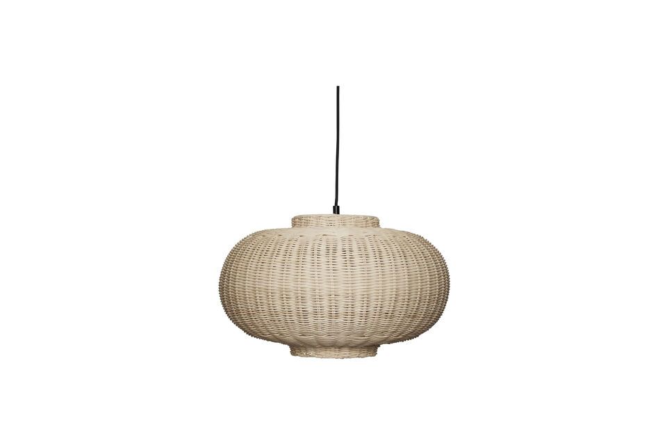 Ellipse suspension lamp in light rattan Chand Hübsch