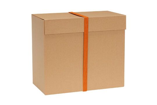 Elo clear cardboard box Clipped