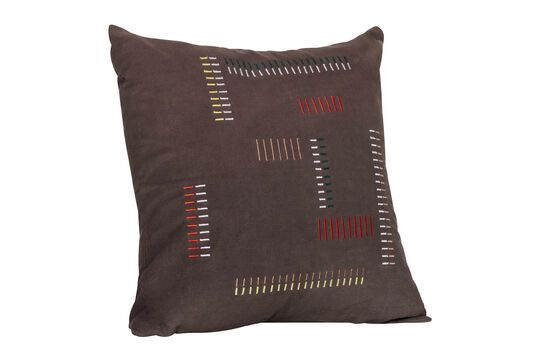 Elodie brown cotton cushion Clipped