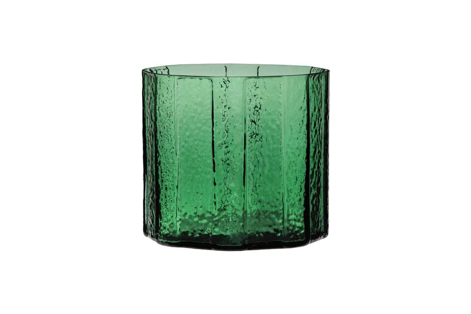 Emerald green glass vase Hübsch