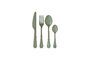 Miniature Enamel stainless steel and white-green enamel flatware Clipped