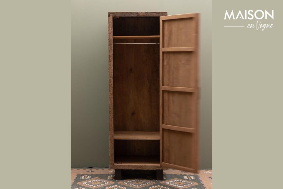 Discover the essence of sustainable storage with our reclaimed wood cabinet