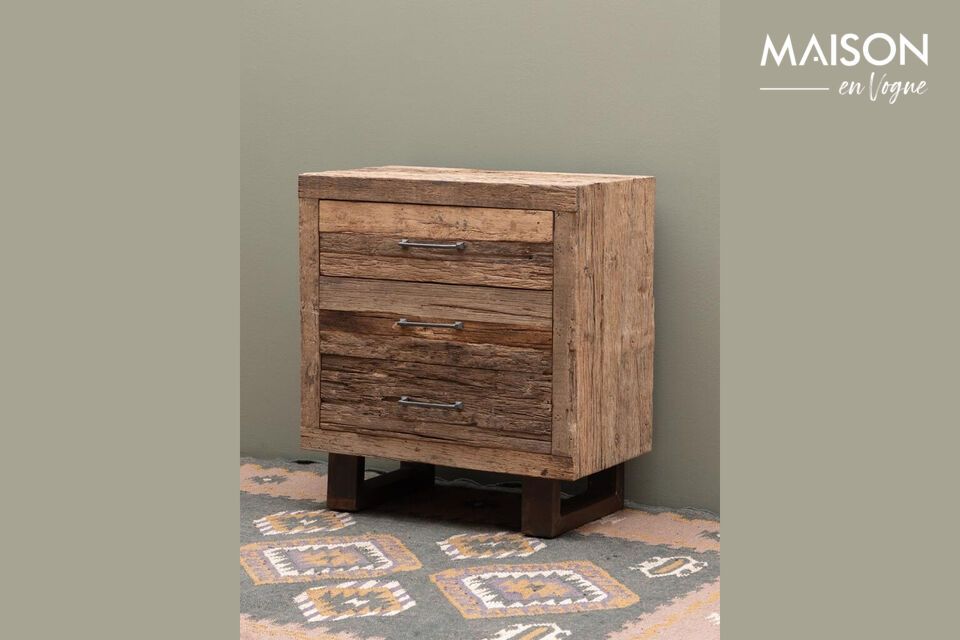 Discover sustainable elegance with our reclaimed wood chest of drawers