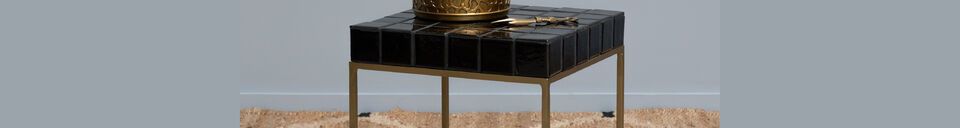 Material Details Evora black and gold ceramic side table