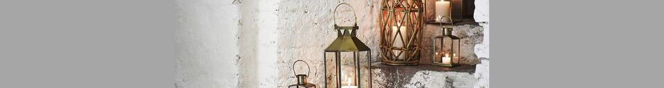 Material Details Explore lantern in copper-plated iron