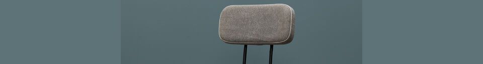 Material Details Fairfax grey cotton bar chair