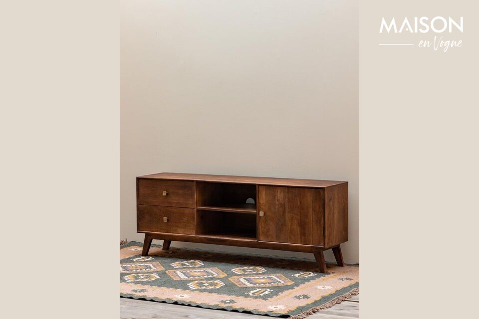 Farrah dark wood TV stand Chehoma