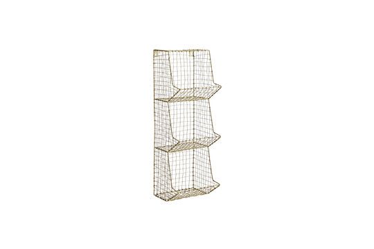 Fasket gilded iron 3-level wall rack Clipped