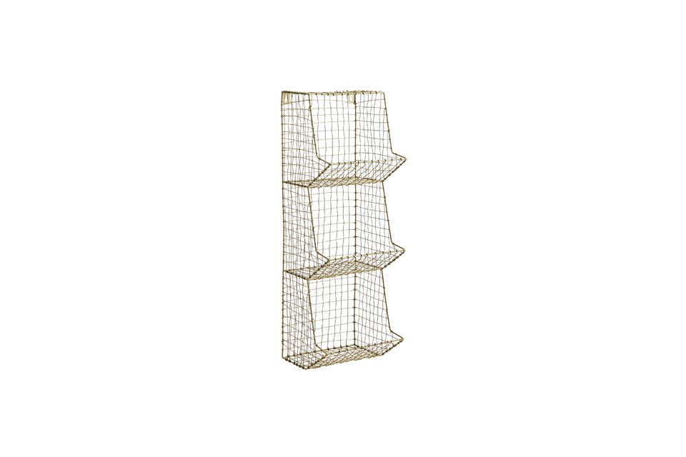 Fasket gilded iron 3-level wall rack Madam Stoltz