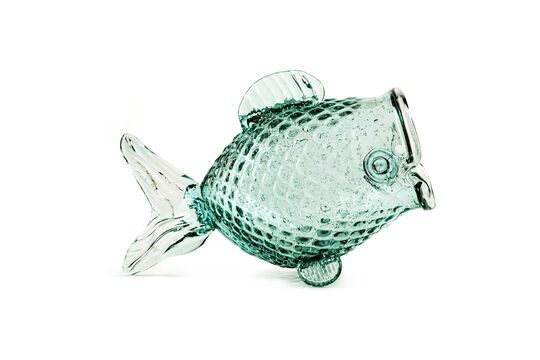 Fat fish transparent recycled glass jar Clipped