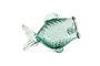 Miniature Fat fish transparent recycled glass jar Clipped