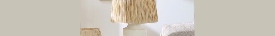 Material Details Felisa small white papier-mâché table lamp