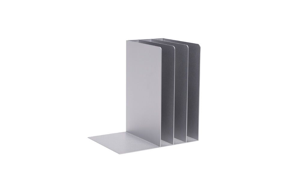 The File gray metal desk organizer transforms chaos into order with impeccable style