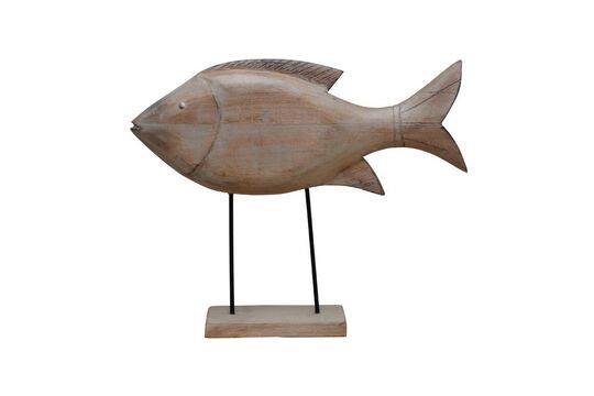 Fish figurine in light wood Foot Clipped