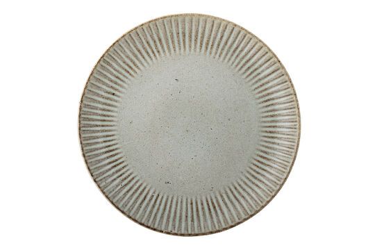 Fleur natural stoneware plate Clipped