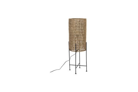 Floor lamp in brown jute Kari Clipped