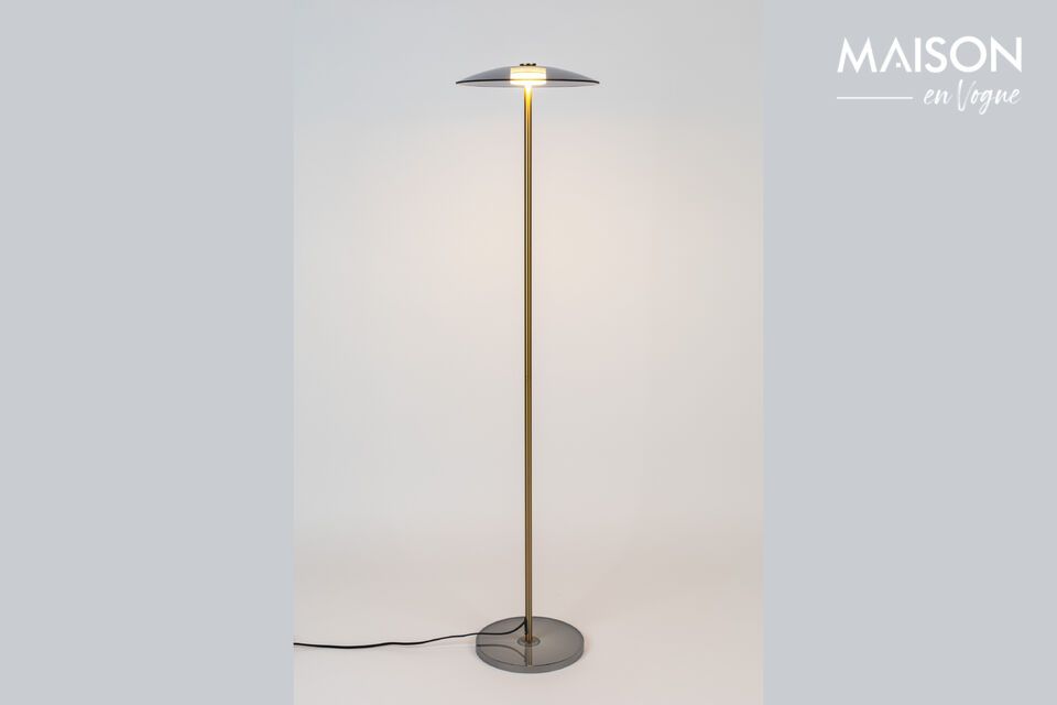 Floor lamp in gilded tempered glass Float - 1