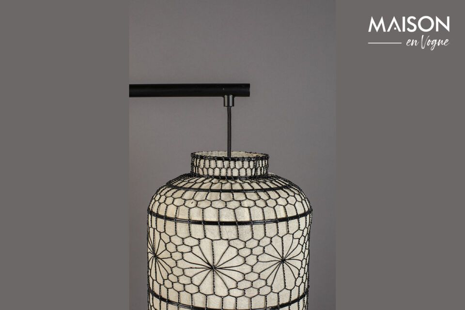 Floor lamp in white iron Ming - 3