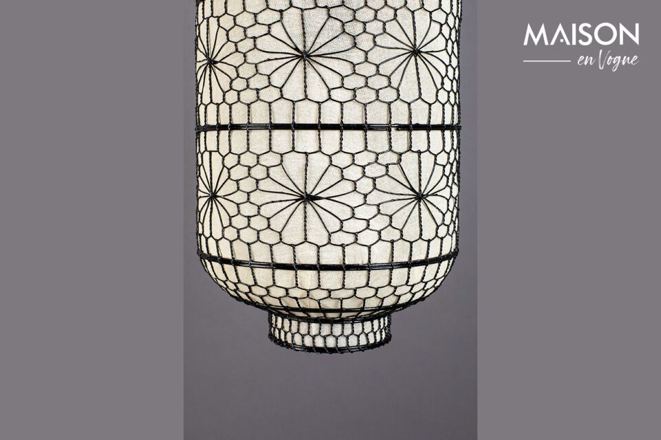 Floor lamp in white iron Ming - 4