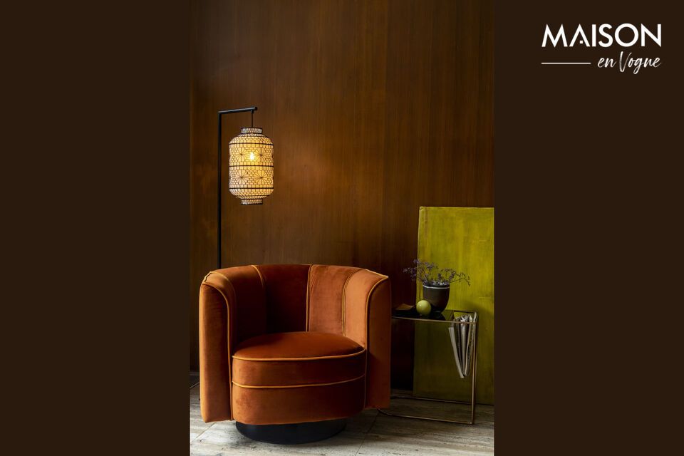 Floor lamp in white iron Ming - 8